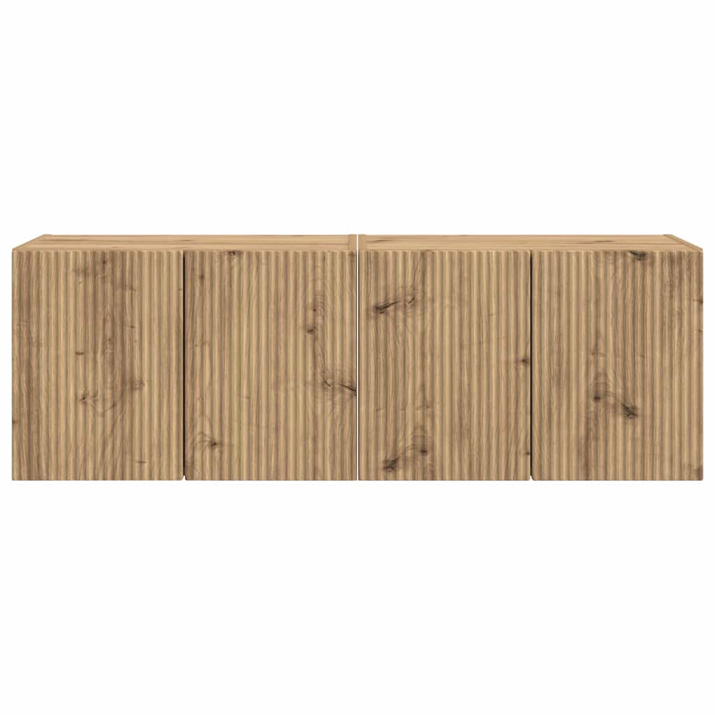 vidaXL Ντουλάπι Τηλεόρασης Τοίχου 2 pcs Artisan Oak 59,5 x 31 x 40 εκ