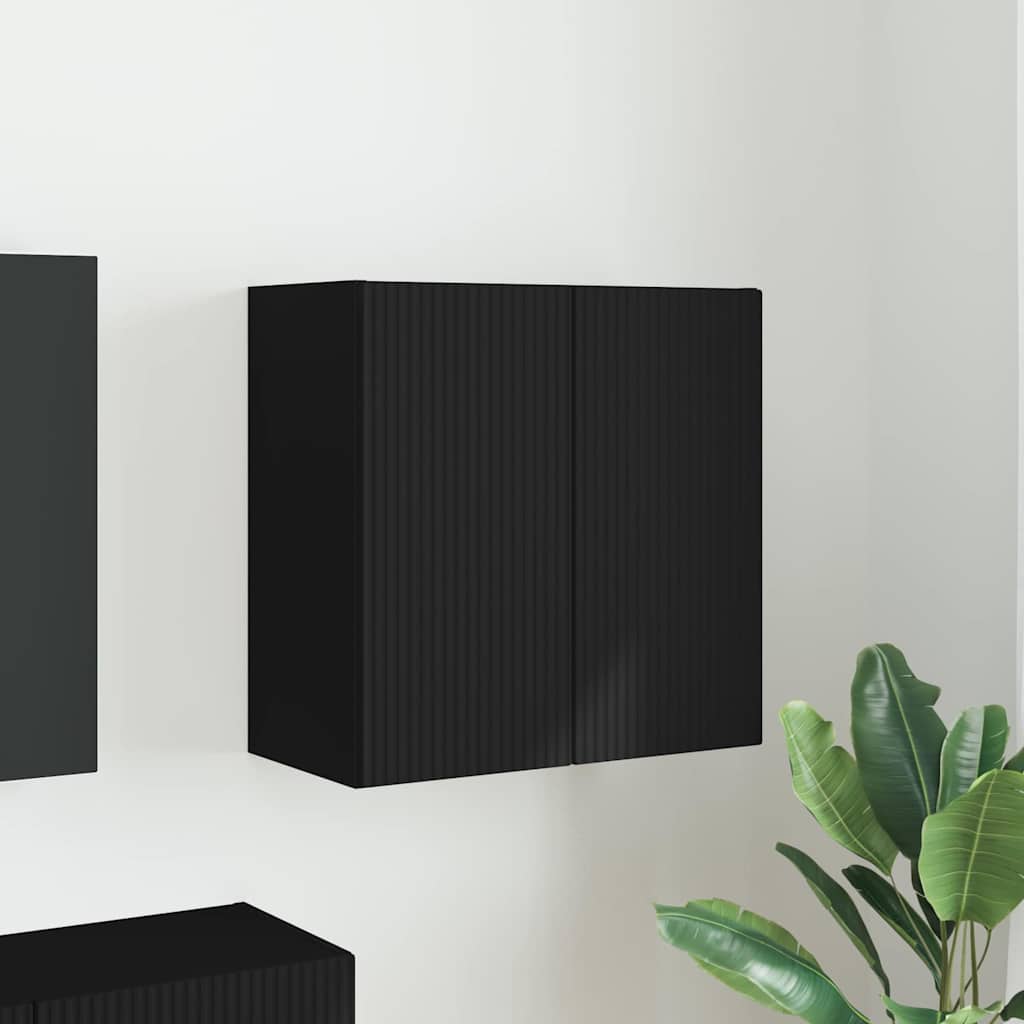 vidaXL Ντουλάπι Τηλεόρασης Τοίχου Επιτοίχιο Μαύρο 59,5 x 31 x 60 εκ