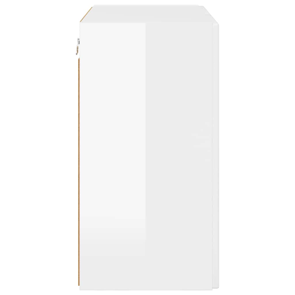 vidaXL Ντουλάπι Τηλεόρασης Τοίχου Επιτοίχιο Υψηλής γυαλάδας λευκό