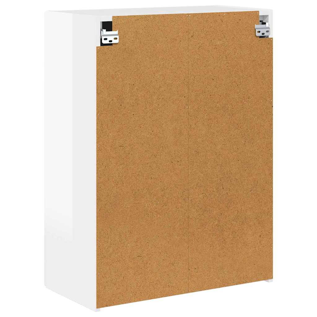 vidaXL Ντουλάπι Τηλεόρασης Τοίχου Επιτοίχιο Υψηλής γυαλάδας λευκό