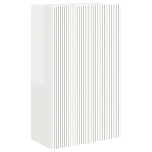 vidaXL Ντουλάπι Τηλεόρασης Τοίχου Επιτοίχιο Υψηλής γυαλάδας λευκό