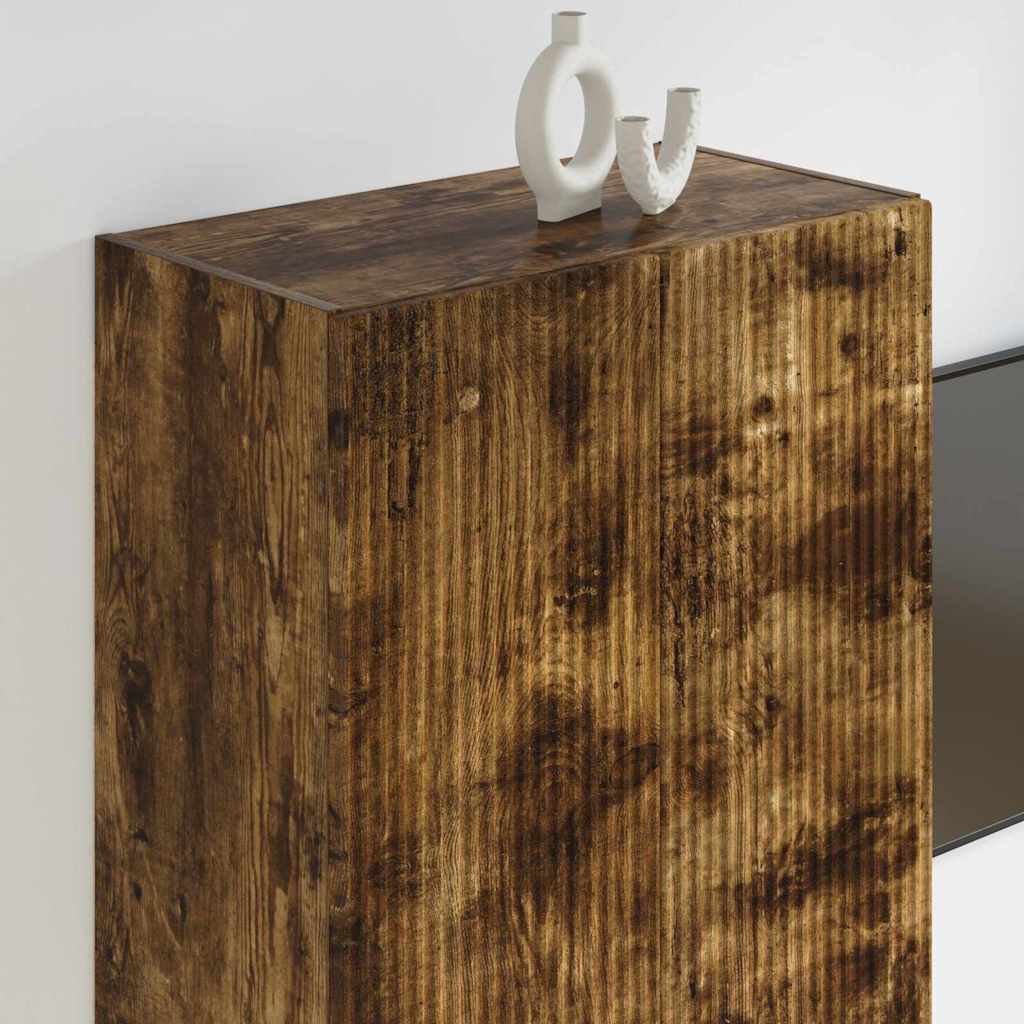 vidaXL Ντουλάπι Τηλεόρασης Τοίχου Καπνιστό Δρύς 59,5 x 31 x 100 εκ.