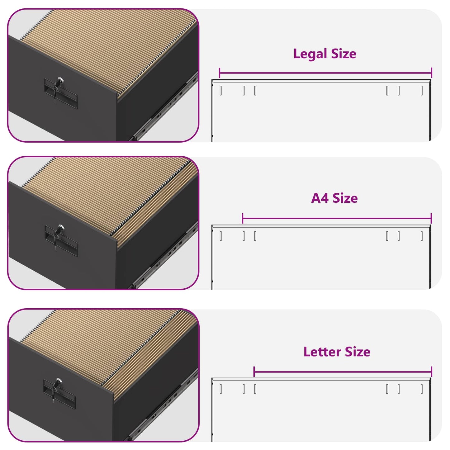 vidaXL Ντουλάπα Αρχείων Μαύρο 44 x 50 x 106.5 εκ Ψυχρής Έλασης Χάλυβας