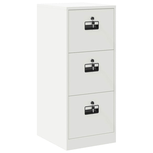 vidaXL Ντουλάπα Αρχείων Λευκό 44 x 50 x 106.5 εκ Ψυχρής Έλασης Χάλυβας
