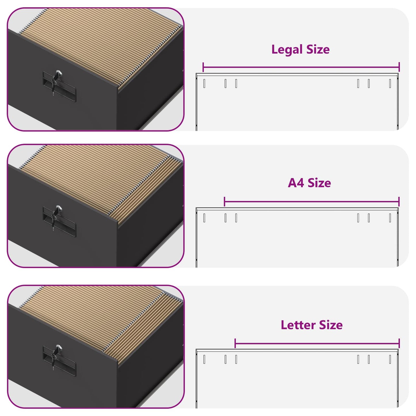 vidaXL Ντουλάπα Αρχείων Μαύρο 44 x 50 x 106.5 εκ Ψυχρής Έλασης Χάλυβας