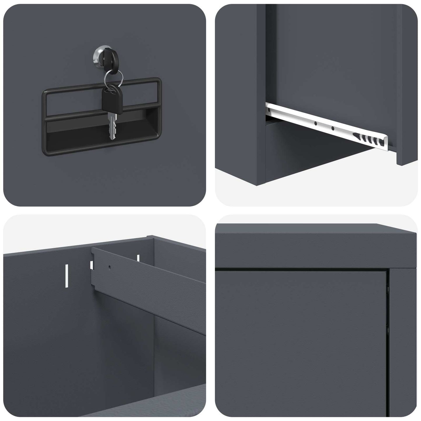 vidaXL Ντουλάπα Αρχείων με συρτάρι με ράφι Ανθρακί 44 x 50 x 106.5 εκ