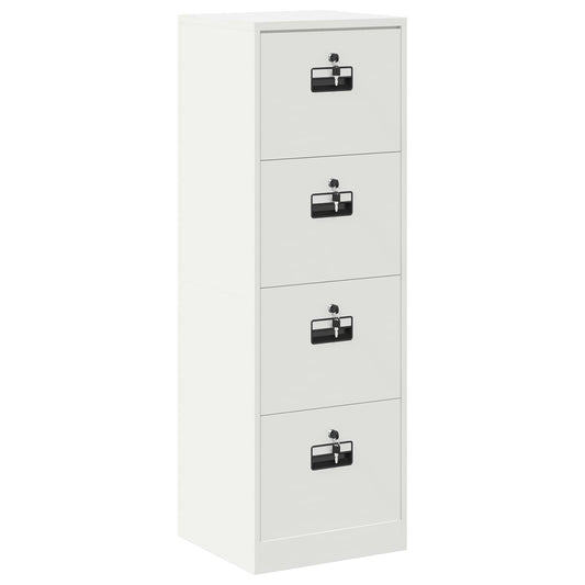 vidaXL Ντουλάπα Αρχείων Λευκό 45,5 x 42 x 139 εκ Ψυχρής Έλασης Χάλυβας