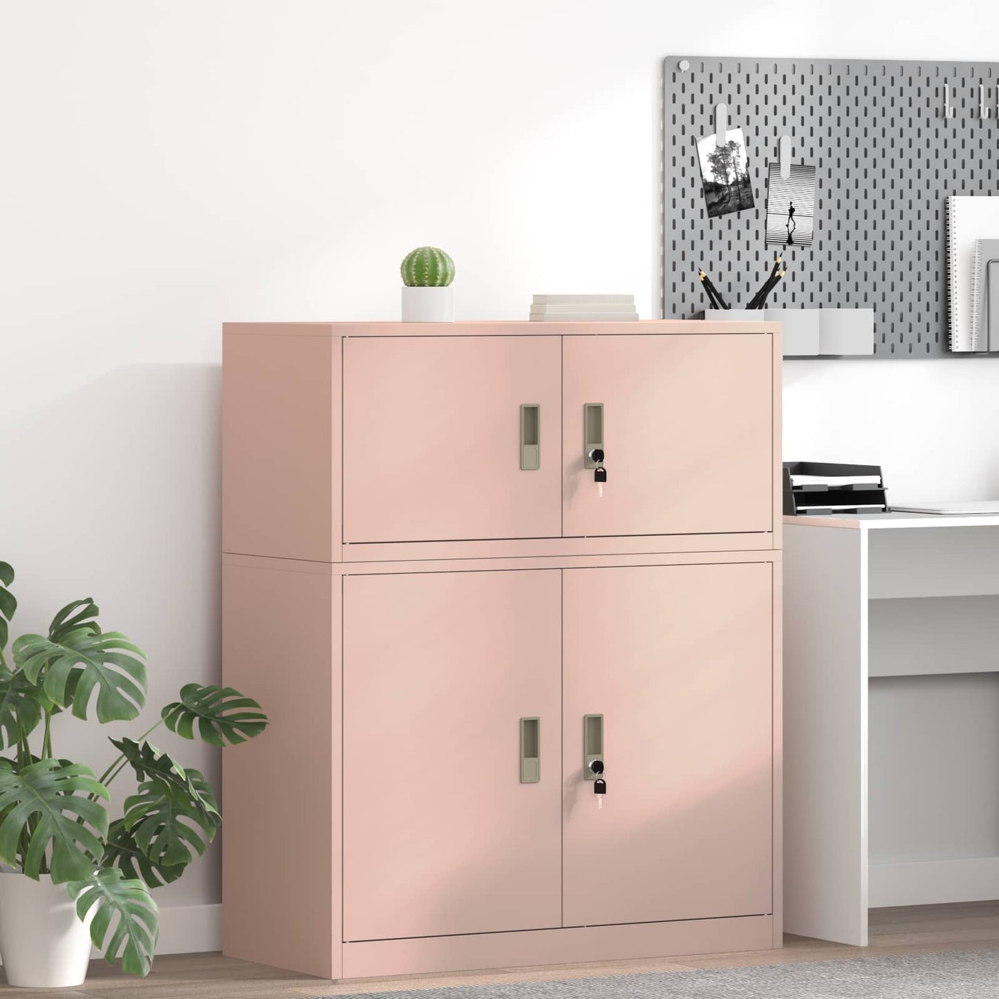 vidaXL Ντουλάπι αποθήκευσης Ροζ 90 x 40 x 40 εκ Ατσάλι