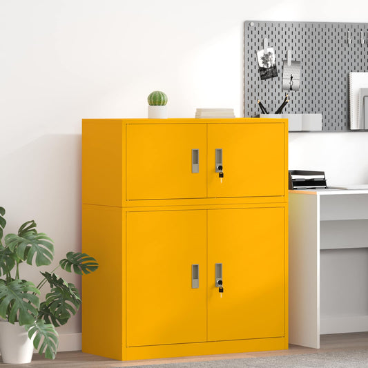 vidaXL Ντουλάπι αποθήκευσης Χαμομηλί κίτρινο 90 x 40 x 40 εκ Ατσάλι