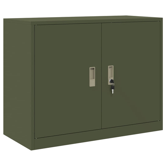 vidaXL Ντουλάπι αποθήκευσης Ελιά Πράσινη 90 x 40 x 70 cm Ατσάλι