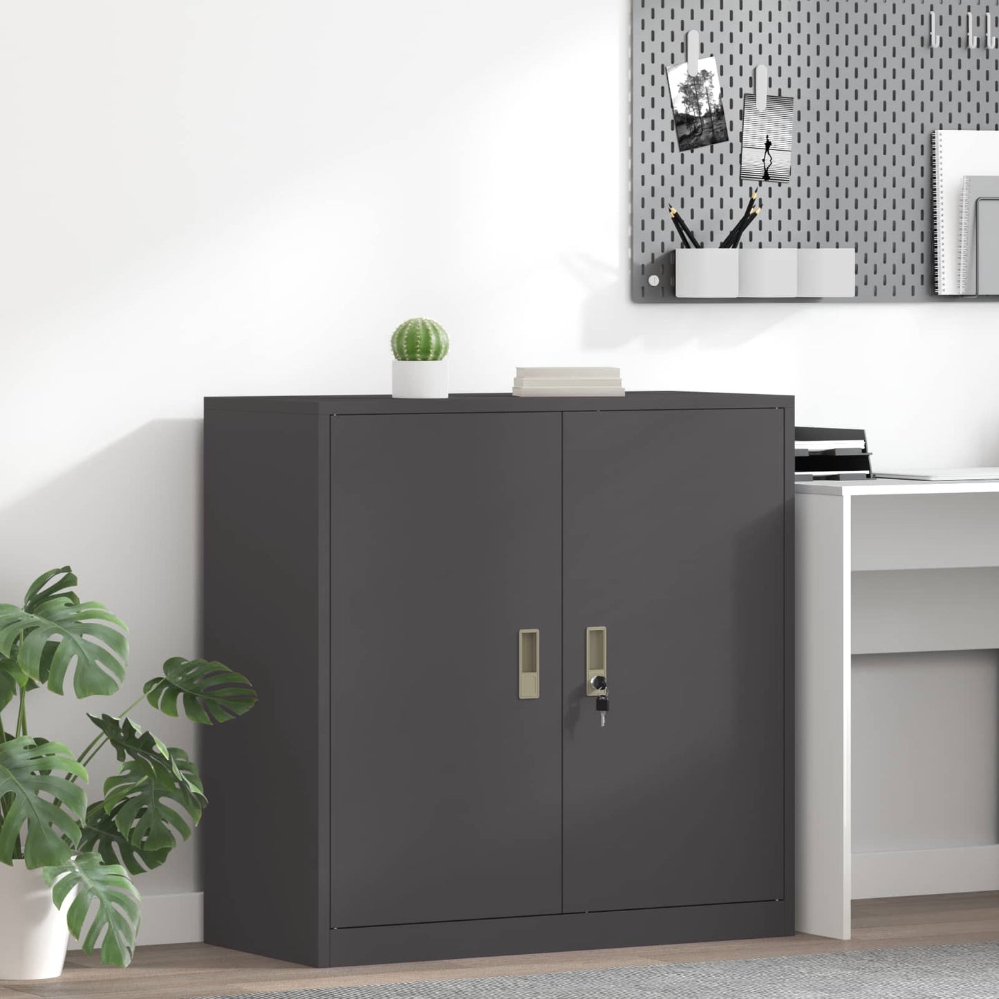 vidaXL Ντουλάπι αποθήκευσης Μαύρο 90 x 40 x 90 cm Ατσάλι