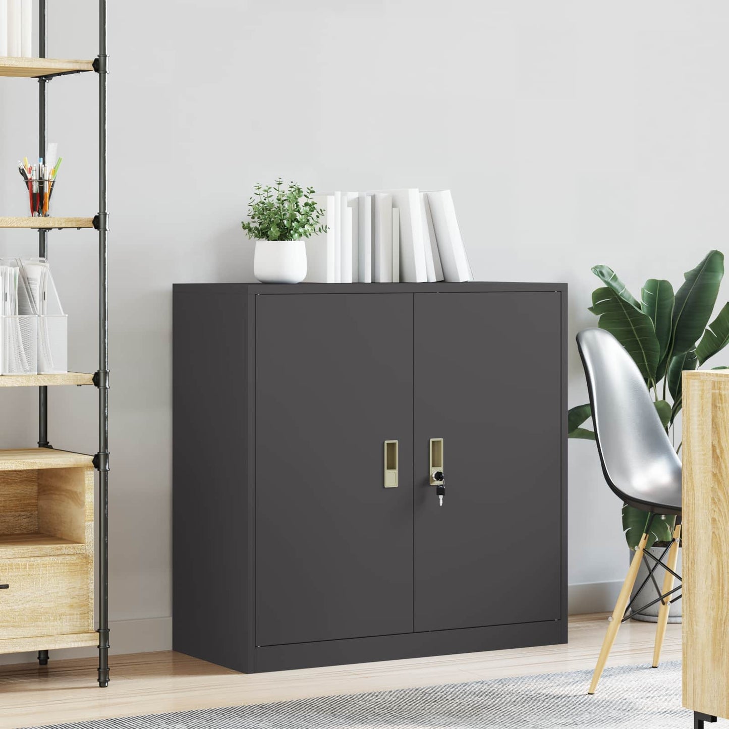 vidaXL Ντουλάπι αποθήκευσης Μαύρο 90 x 40 x 90 cm Ατσάλι