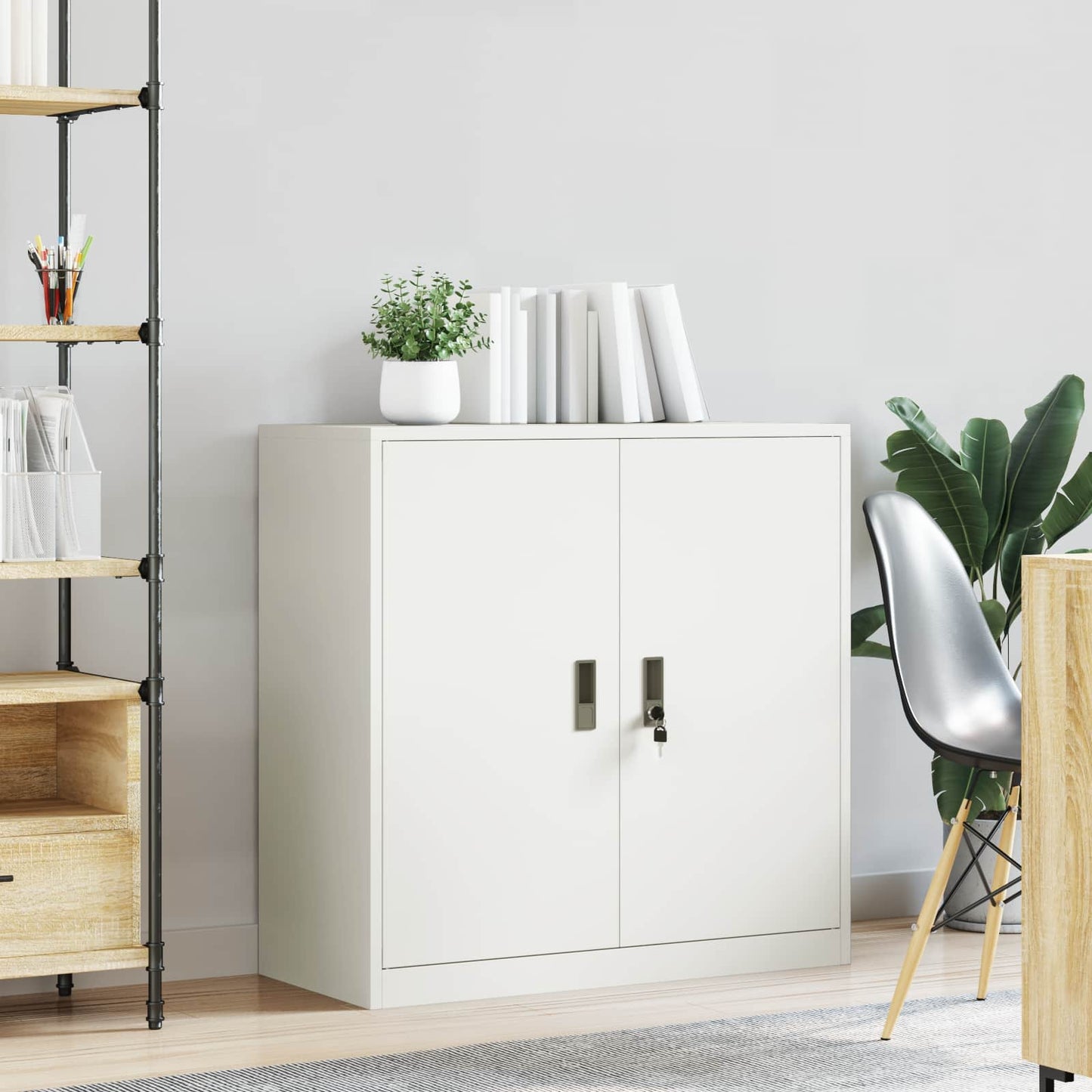 vidaXL Ντουλάπι αποθήκευσης Λευκός 90 x 40 x 90 cm Ατσάλι