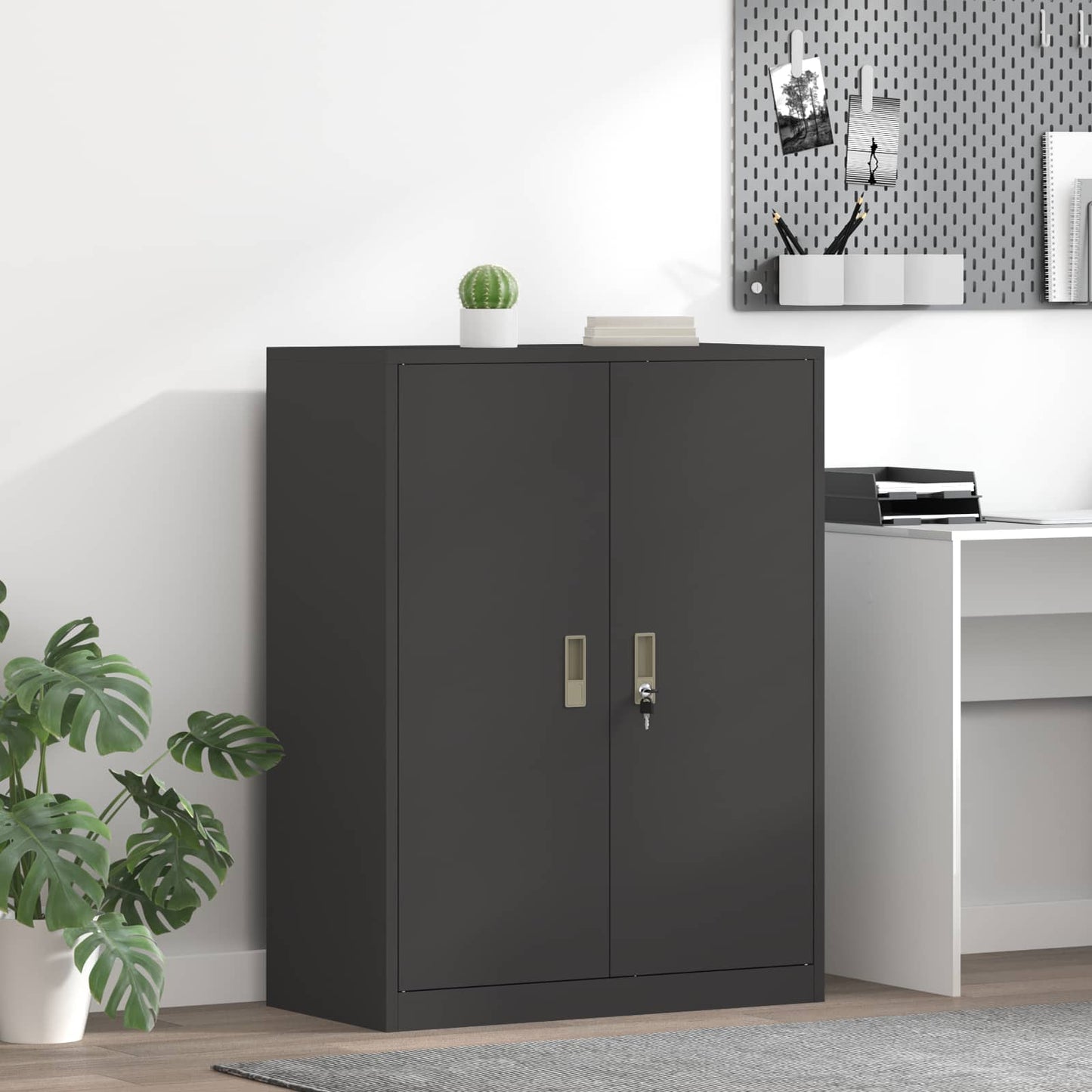 vidaXL Ντουλάπι αποθήκευσης Μαύρο 80 x 40 x 105 εκ Ατσάλι