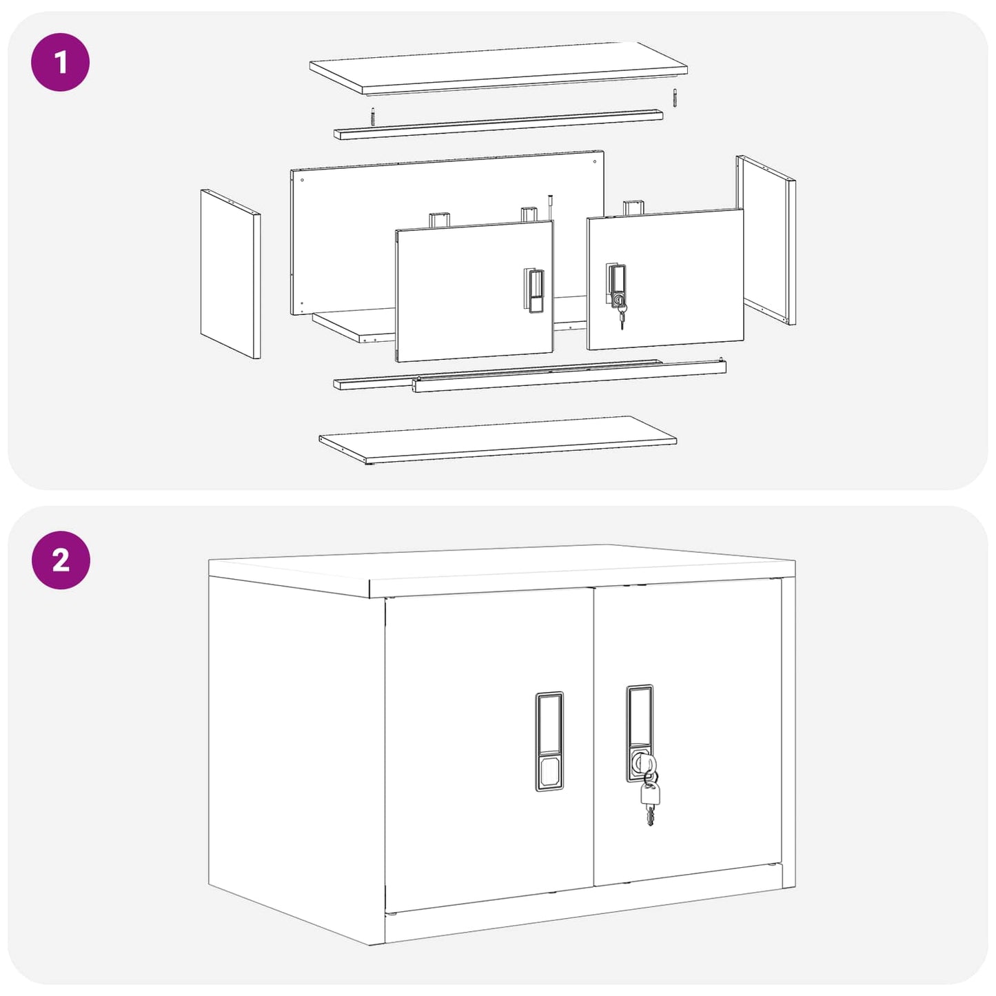 vidaXL Ντουλάπι αποθήκευσης Ροζ 60 x 40 x 40 εκ. Ατσάλι