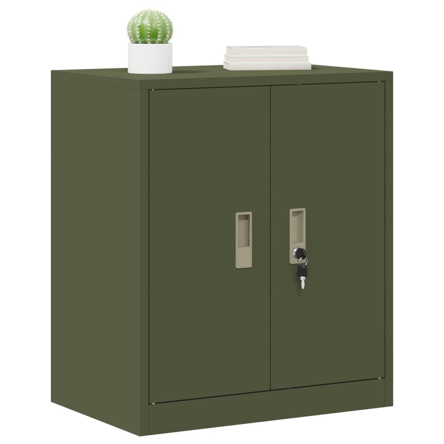 vidaXL Ντουλάπι αποθήκευσης Ελιά Πράσινη 60 x 40 x 70 εκ. Ατσάλι