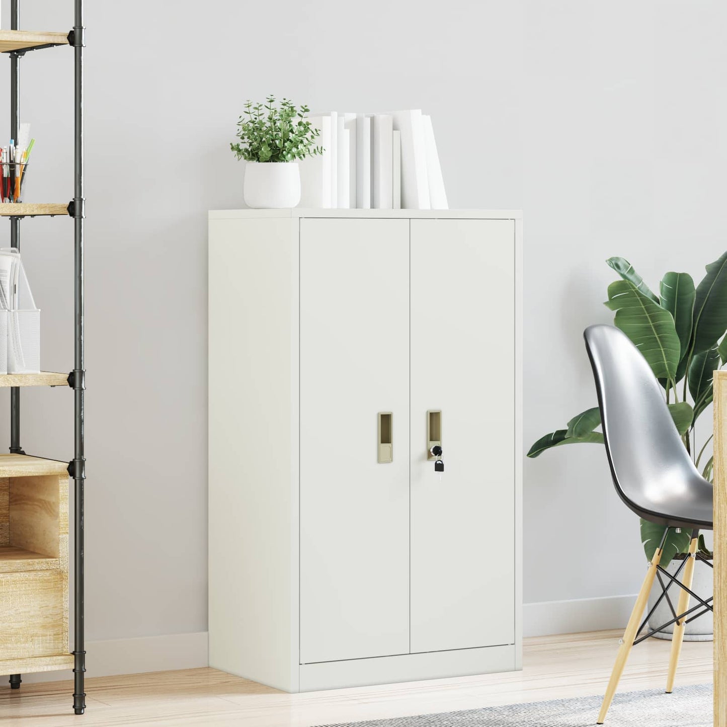 vidaXL Ντουλάπι αποθήκευσης Λευκός 60 x 40 x 105 εκ Ατσάλι