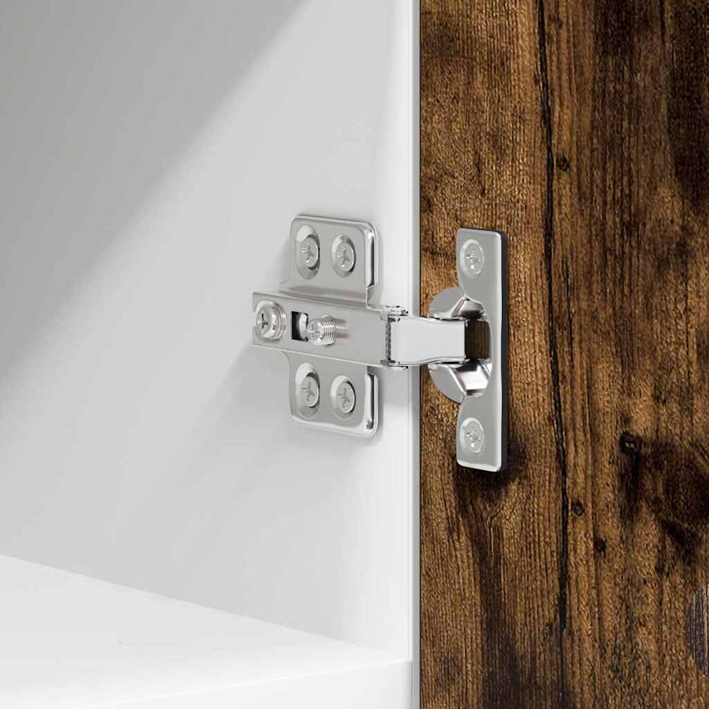 vidaXL Κρεμαστό ντουλάπι με πόρτα Riga 2 pcs Καπνιστός Δρυς και Λευκό