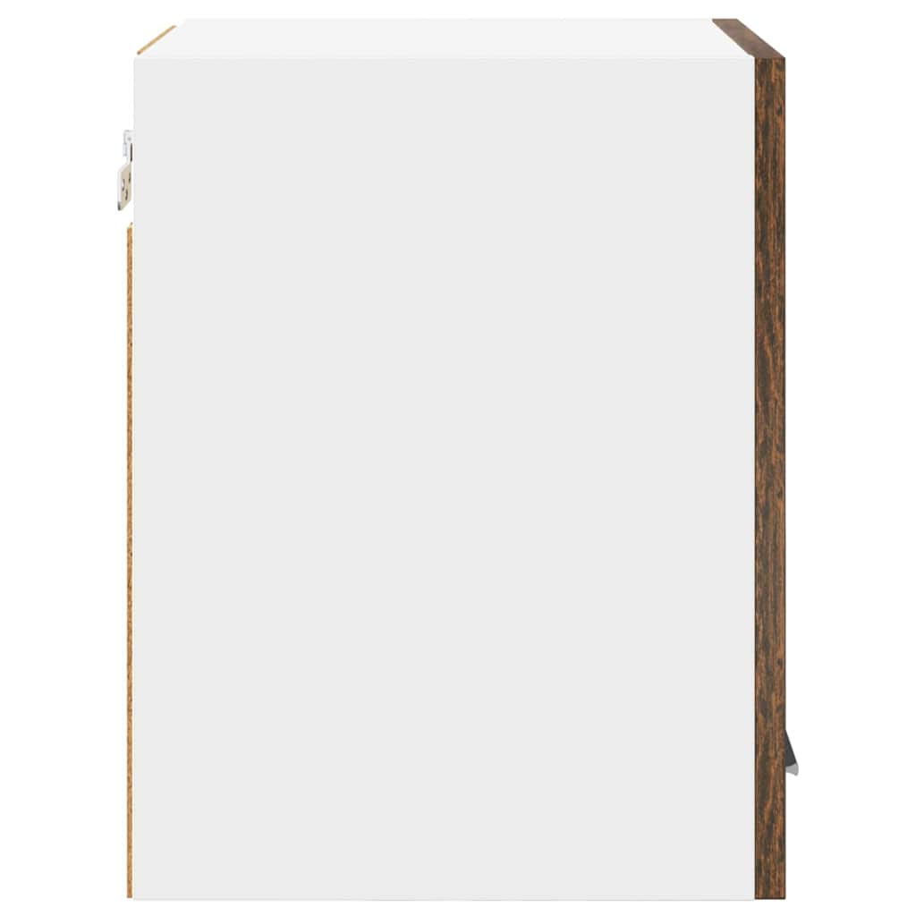 vidaXL Κρεμαστό ντουλάπι με πόρτα Riga 2 pcs Καπνιστός Δρυς και Λευκό