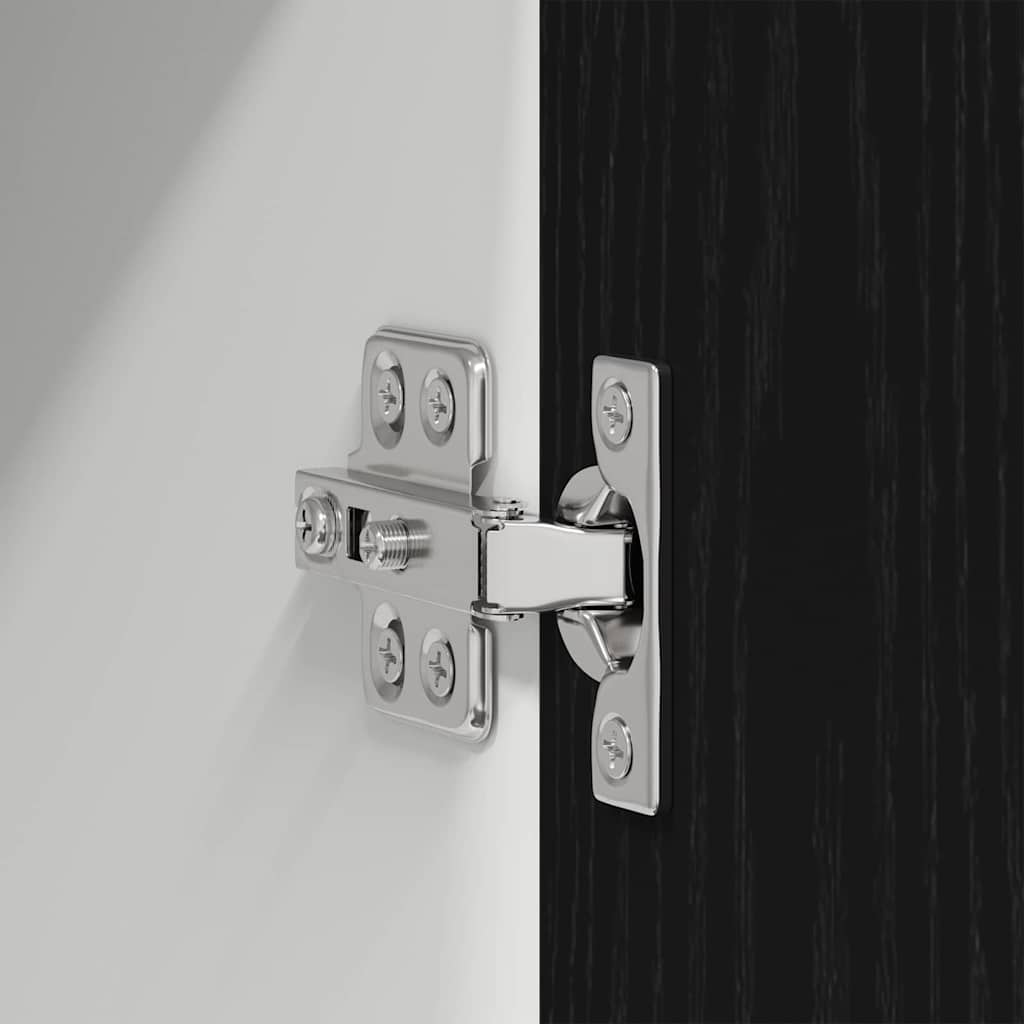 vidaXL Κρεμαστό ντουλάπι με ράφι Riga 2 pcs Μαύρος Δρυς και Λευκό