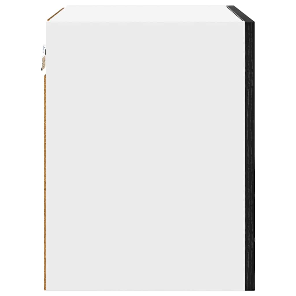 vidaXL Κρεμαστό ντουλάπι με ράφι Riga 2 pcs Μαύρος Δρυς και Λευκό