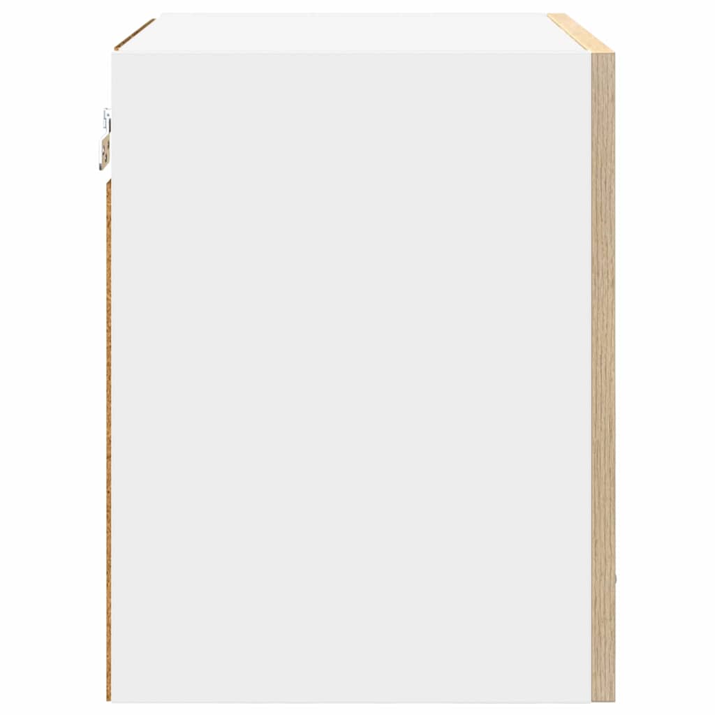 vidaXL Κρεμαστό ντουλάπι Riga Σομόνα Δρυς και Λευκό 40 x 31 x 40 εκ.