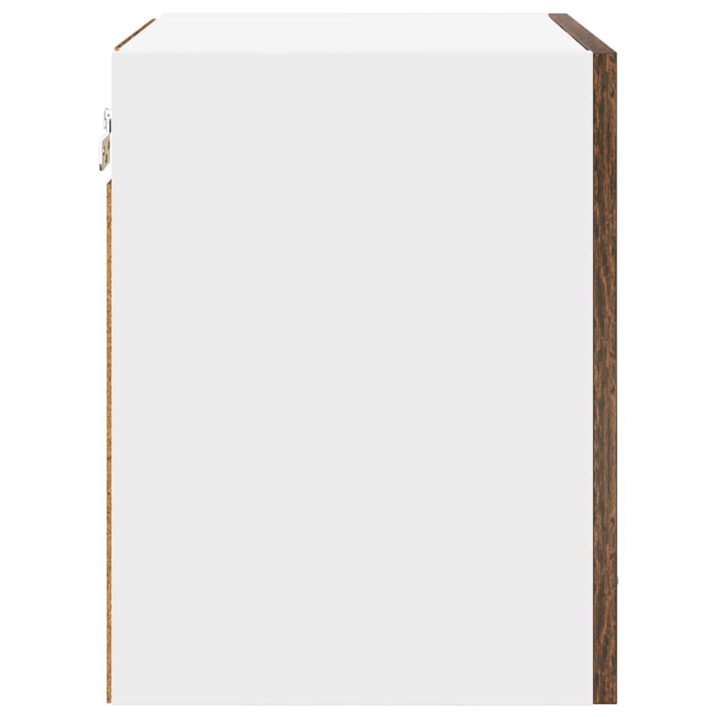 vidaXL Κρεμαστό ντουλάπι με ράφι Riga 2 pcs Καπνιστός Δρυς και Λευκό