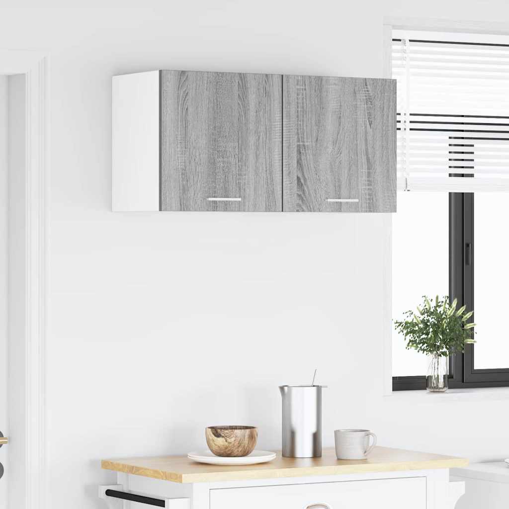 vidaXL Κρεμαστό ντουλάπι με ράφι Riga 2 pcs Γκρι Σομόνα και Λευκό