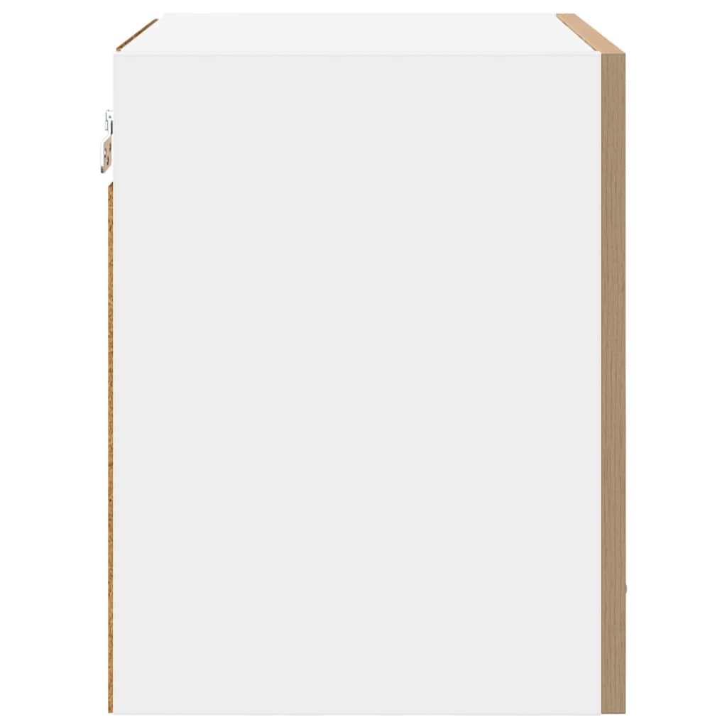 vidaXL Κρεμαστό ντουλάπι με ράφι Riga 2 pcs Χειροποίητη Δρυς και Λευκό