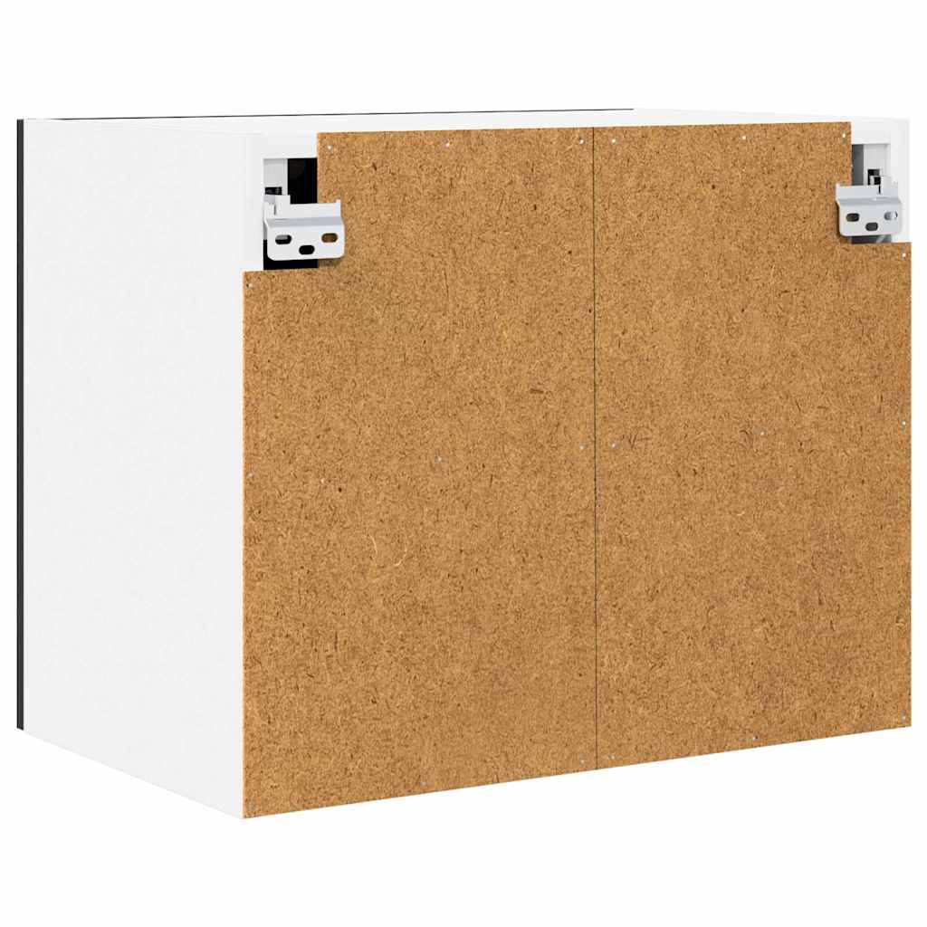 vidaXL Κρεμαστό ντουλάπι με ράφι Riga 2 pcs Μαύρος Δρυς και Λευκό