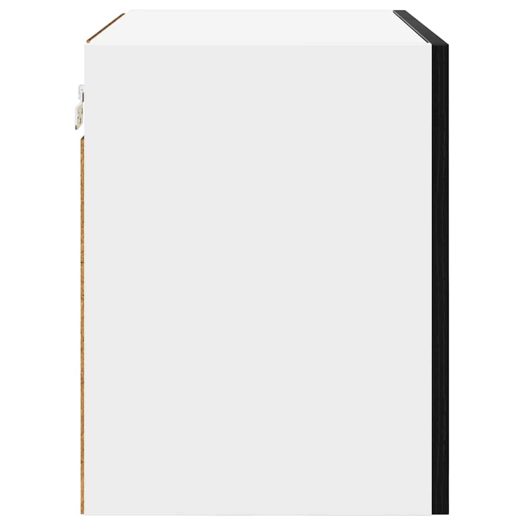 vidaXL Κρεμαστό ντουλάπι με ράφι Riga 2 pcs Μαύρος Δρυς και Λευκό