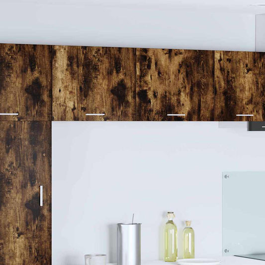 vidaXL Κρεμαστό ντουλάπι με ράφι Riga 2 pcs Καπνιστός Δρυς και Λευκό