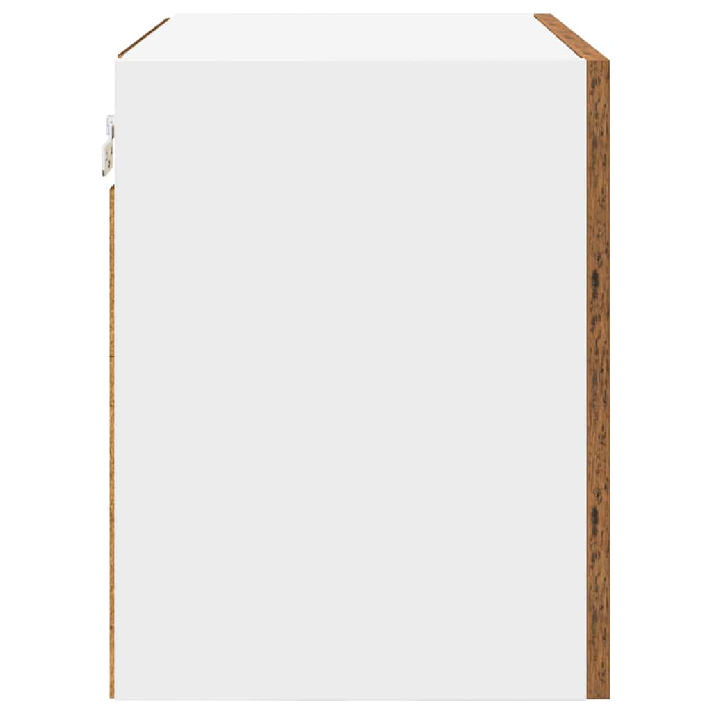 vidaXL Κρεμαστό ντουλάπι με ράφι Riga 2 pcs Παλαιό Ξύλο και Λευκό