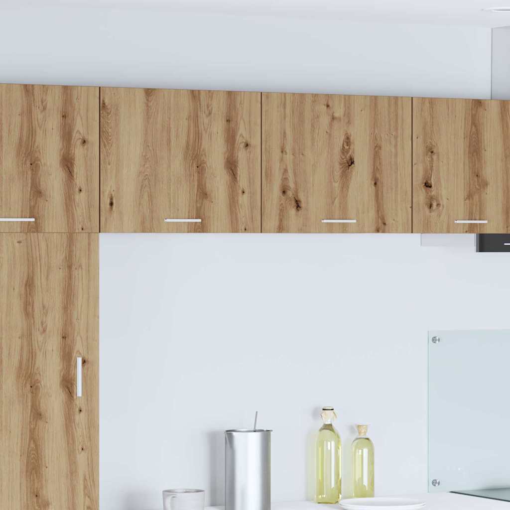 vidaXL Κρεμαστό ντουλάπι με αποθήκευση Riga Χειροποίητη Δρυς και Λευκό