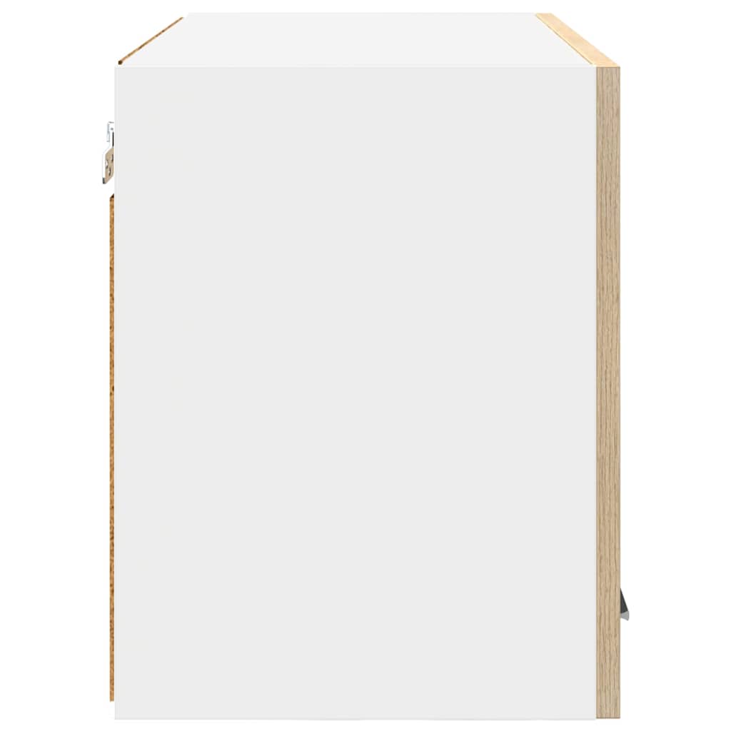 vidaXL Κρεμαστό ντουλάπι με ράφι Riga 2 pcs Σομόνα Δρυς και Λευκό