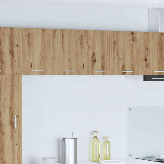 vidaXL Κρεμαστό ντουλάπι με πόρτα 2 pcs Χειροποίητη Δρυς και Λευκό