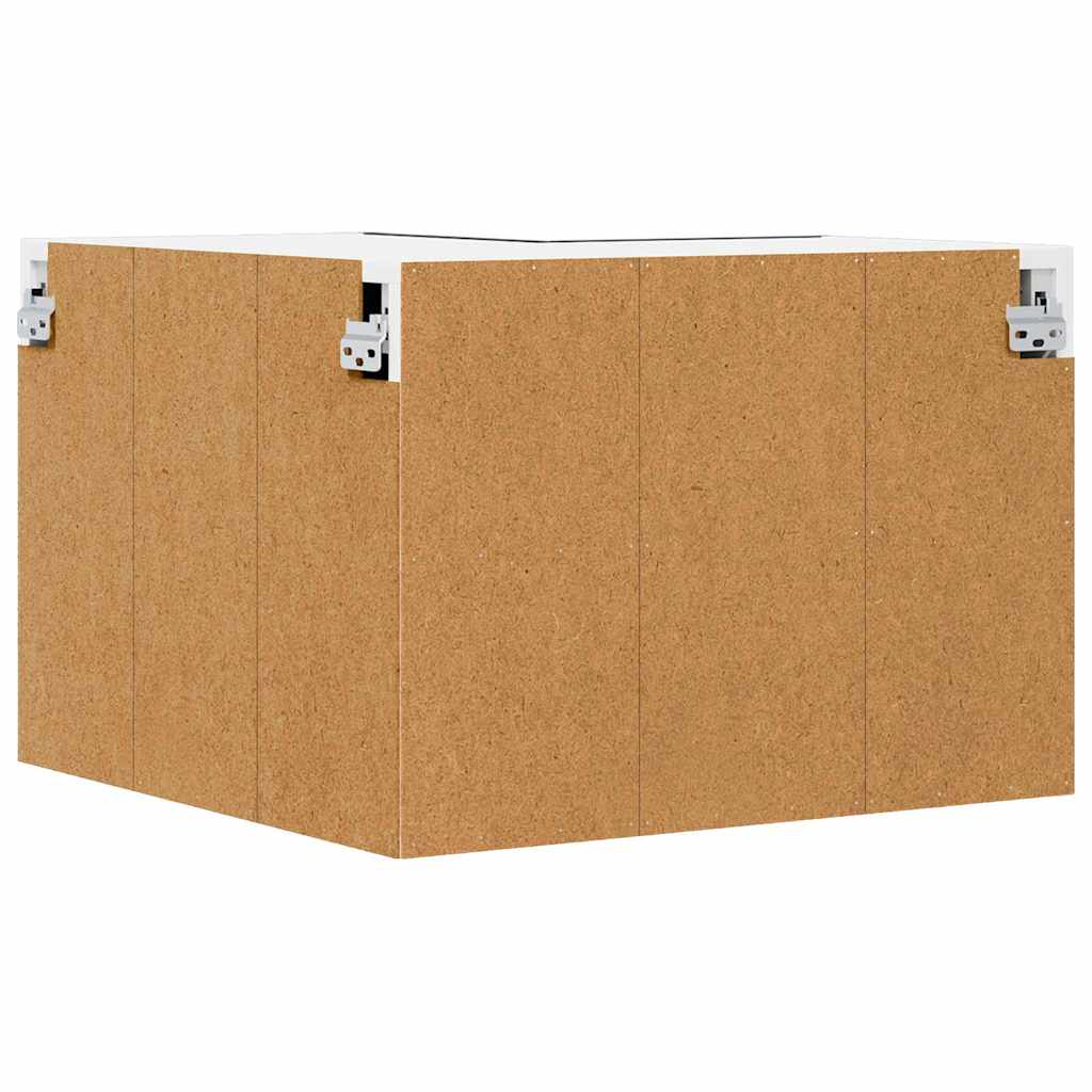 vidaXL Κρεμαστό ντουλάπι Riga Μαύρος Δρυς και Λευκό 57 x 57 x 40 εκ.