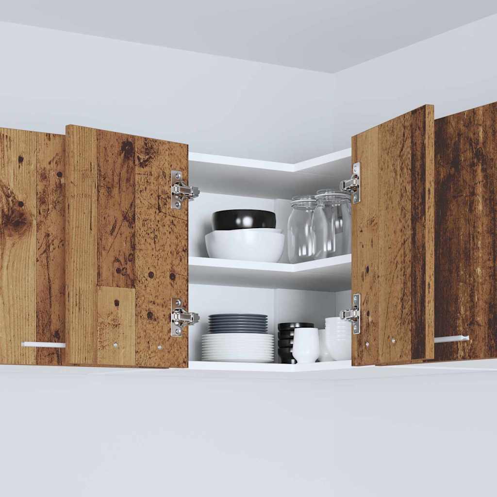 vidaXL Κρεμαστό ντουλάπι Riga Παλαιό Ξύλο και Λευκό 57 x 57 x 40 εκ.