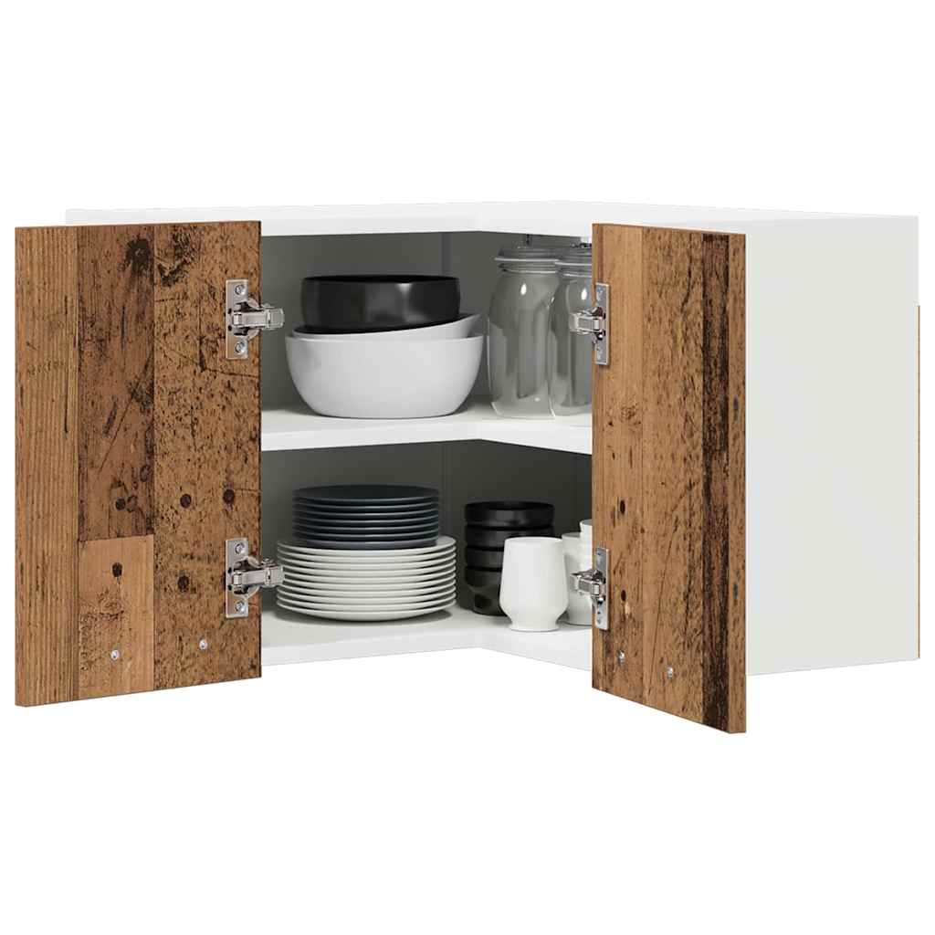 vidaXL Κρεμαστό ντουλάπι Riga Παλαιό Ξύλο και Λευκό 57 x 57 x 40 εκ.