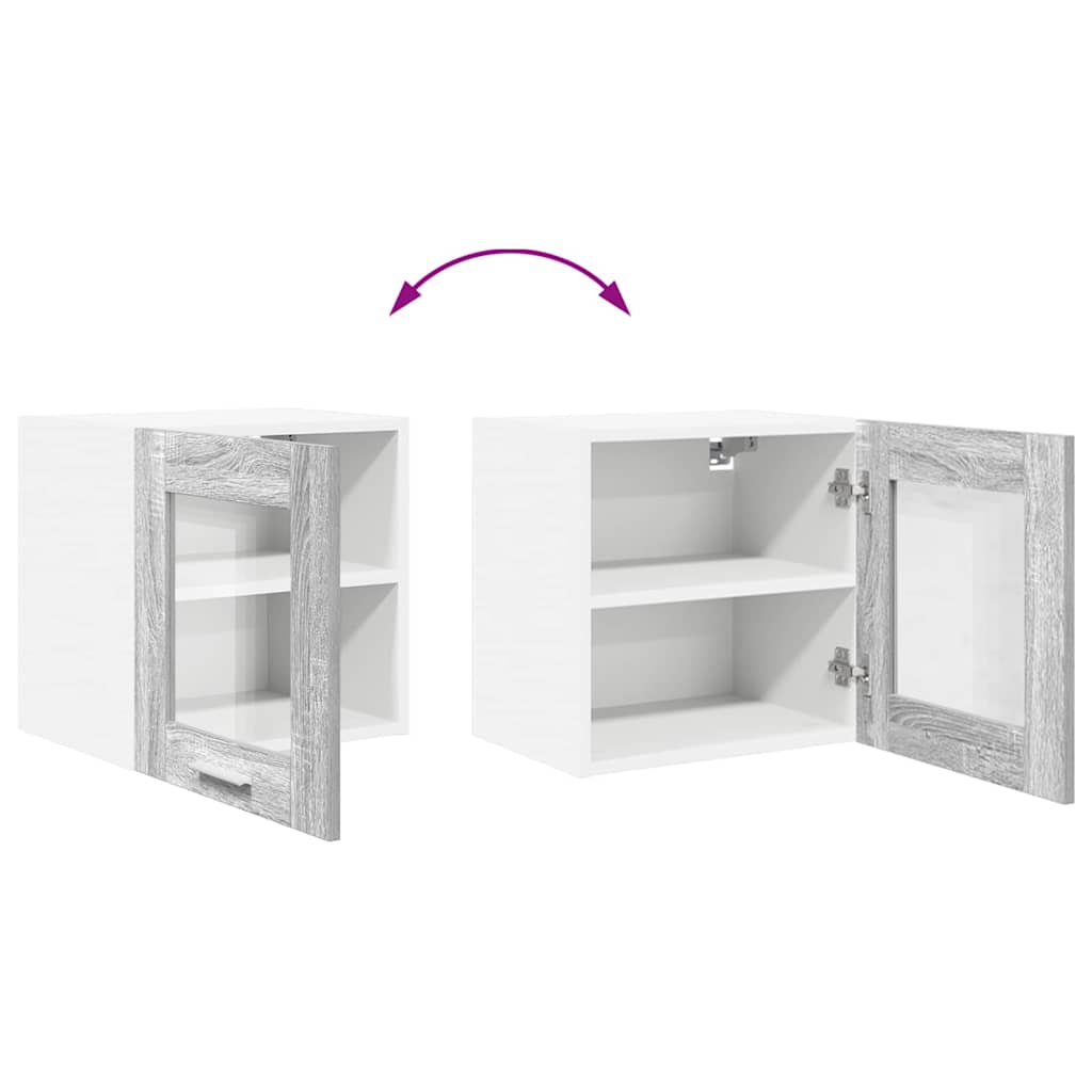 vidaXL Κρεμαστό ντουλάπι με πόρτα Riga Γκρίζο Σονομα 40 x 31 x 40 εκ.