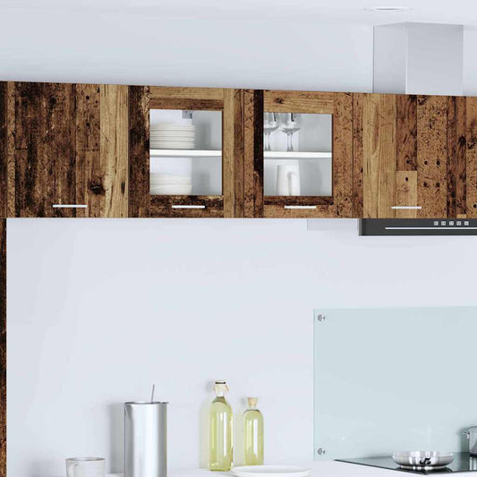 vidaXL Κρεμαστό ντουλάπι με πόρτα 2 pcs Παλιό ξύλο 40 x 31 x 40 εκ.