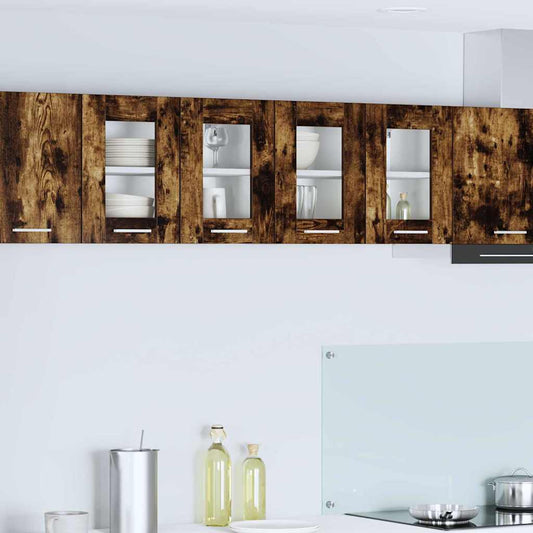 vidaXL Κρεμαστό ντουλάπι με ράφι Riga Καπνιστό Δρύς 60 x 31 x 40 εκ