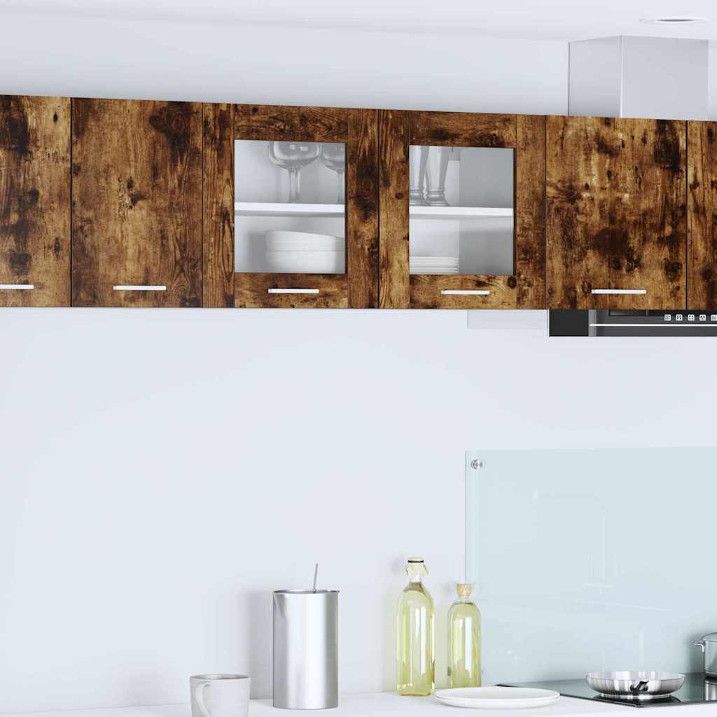 vidaXL Κρεμαστό ντουλάπι Riga Καπνιστός Δρυς και Λευκό 80 x 31 x 40 εκ