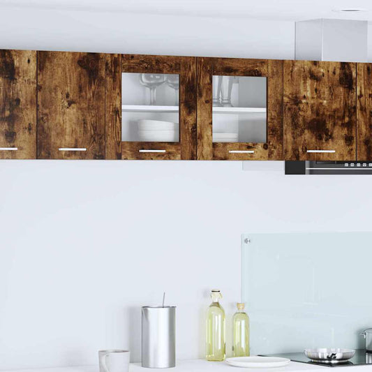 vidaXL Κρεμαστό ντουλάπι Riga Καπνιστός Δρυς και Λευκό 80 x 31 x 40 εκ