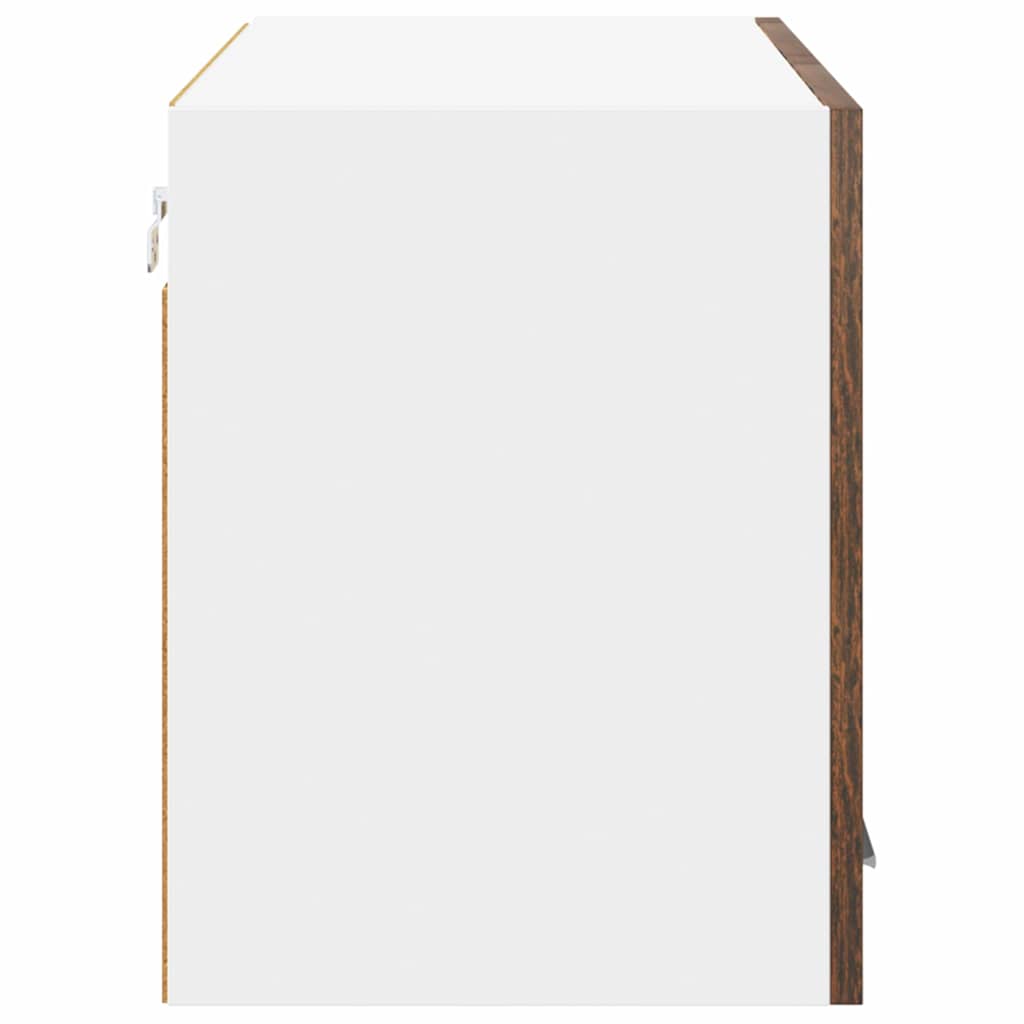 vidaXL Κρεμαστό ντουλάπι Riga Καπνιστός Δρυς και Λευκό 80 x 31 x 40 εκ