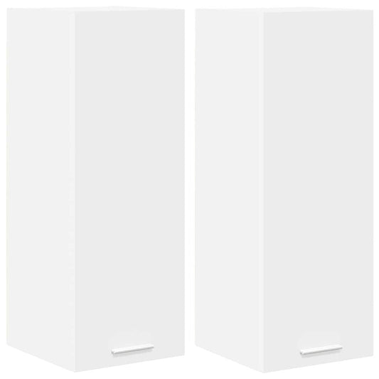 vidaXL Κρεμαστό ντουλάπι με ράφι Riga 2 pcs Λευκό 30 x 31 x 80 εκ.