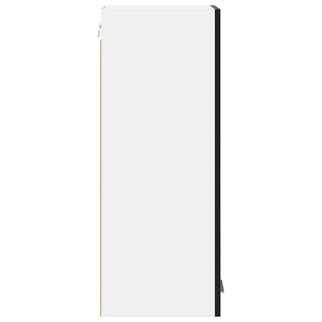 vidaXL Κρεμαστό ντουλάπι με ράφι Riga 2 pcs Μαύρος Δρυς και Λευκό