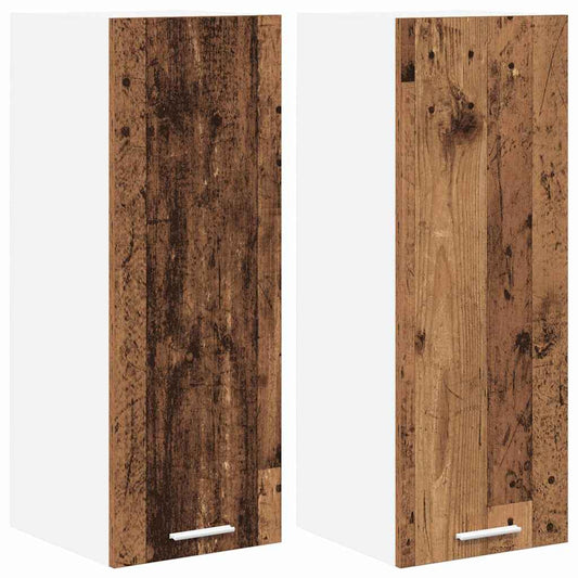 vidaXL Κρεμαστό ντουλάπι 2 pcs Παλαιό Ξύλο και Λευκό 30 x 31 x 80 εκ.