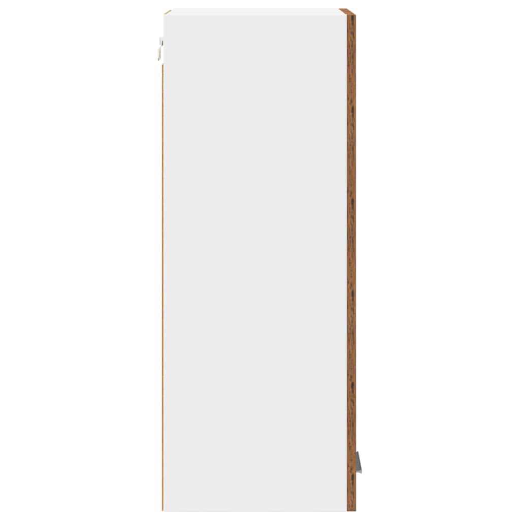 vidaXL Κρεμαστό ντουλάπι με ράφι Riga 2 pcs Παλαιό Ξύλο και Λευκό