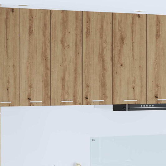 vidaXL Κρεμαστό ντουλάπι με ράφι Riga Χειροποίητη Δρυς και Λευκό